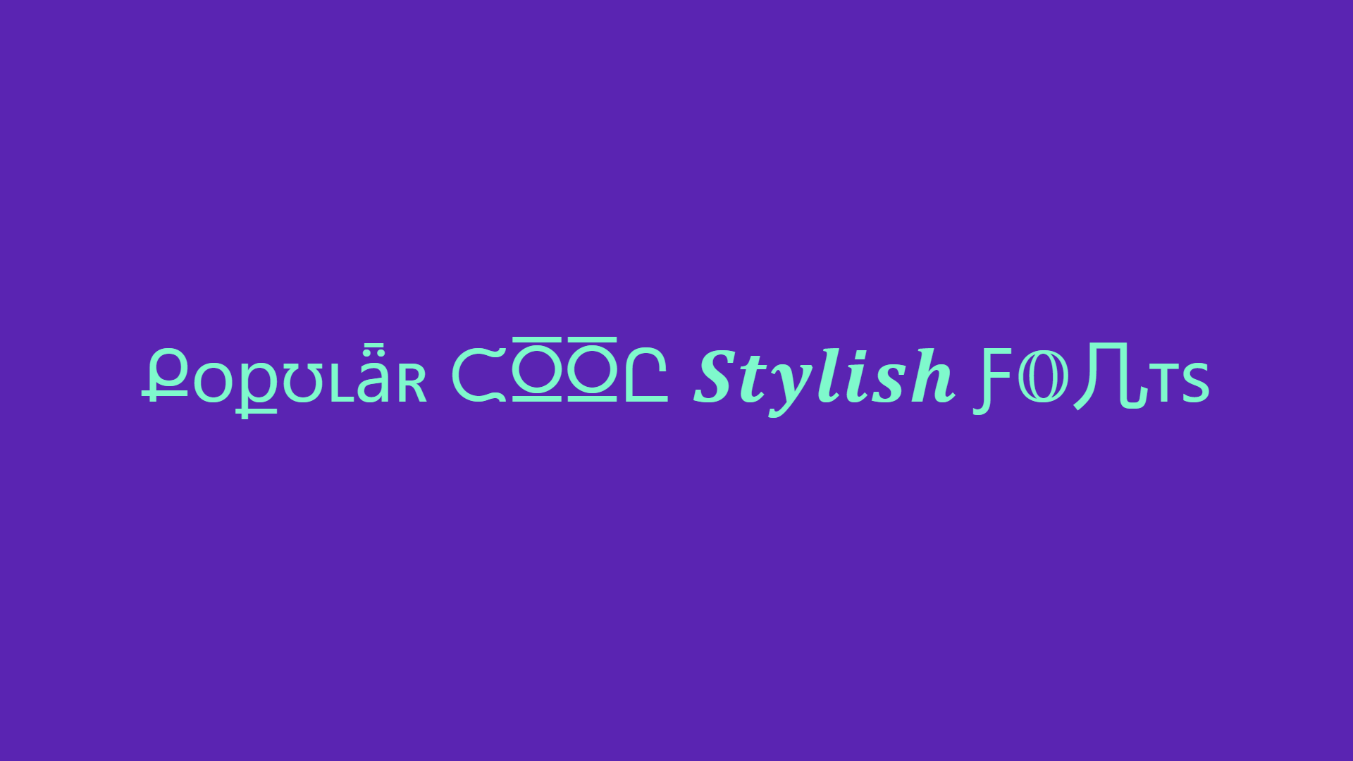 Cool Stylish Fonts Generator